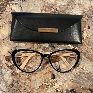 Christian Siriano Cat eye eyeglasses black/ cream